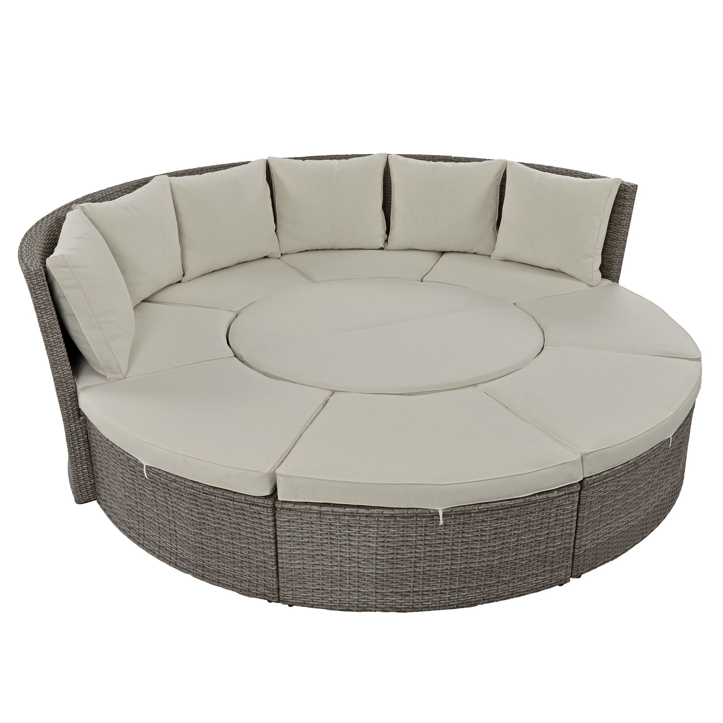 Patio 5-Piece Round Rattan Outdoor Set