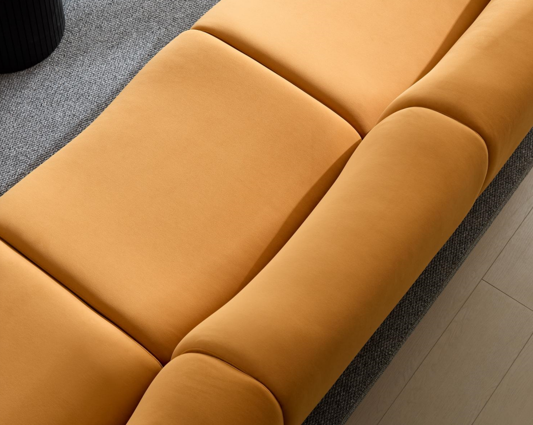 WKS8W Orange, durable fabric, 4 sectional sofa, high density sponge and solid wood frame