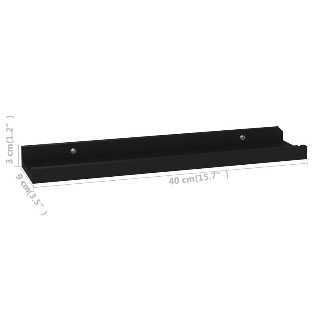 Wall Shelves 4 pcs Black 15.7"x3.5"x1.2"