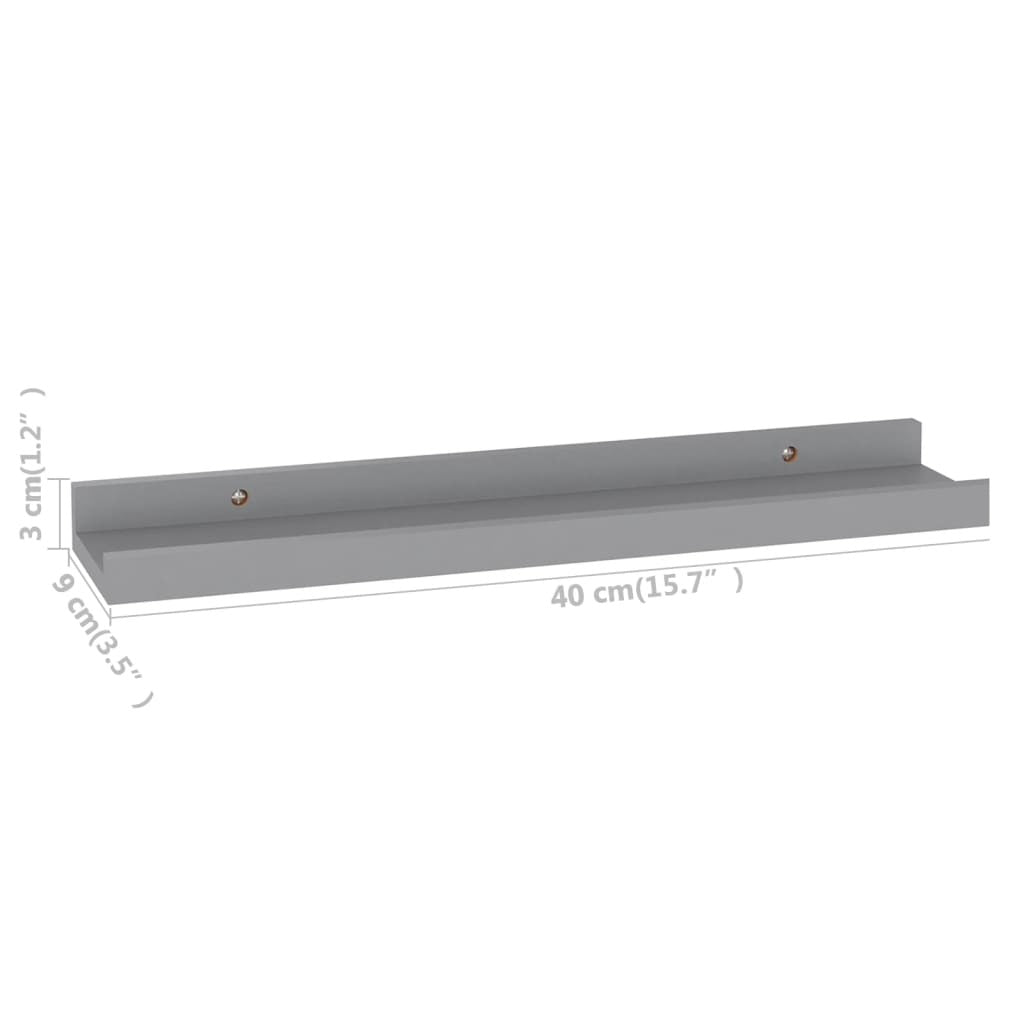 Wall Shelves 4 pcs Gray 15.7"x3.5"x1.2"