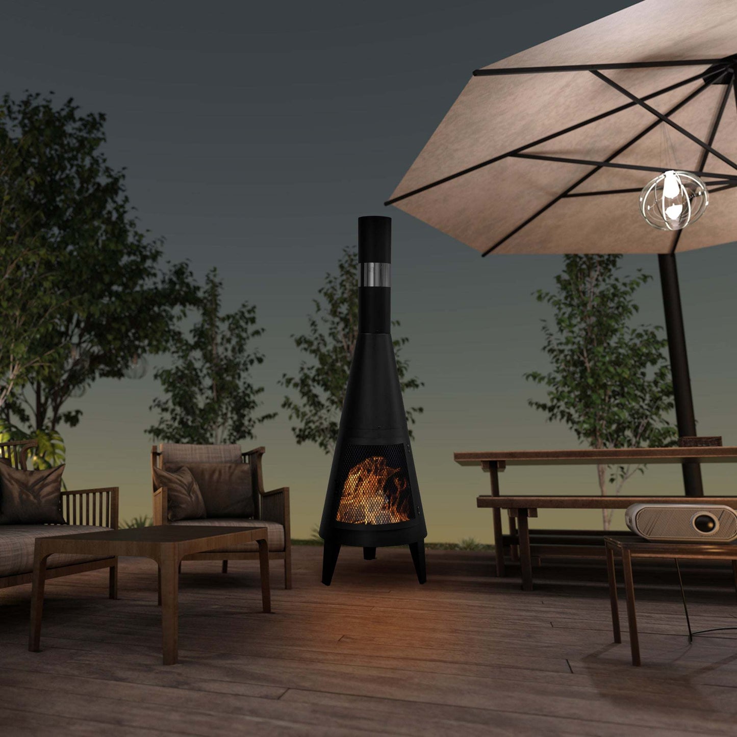 Outdoor Steel Chiminea Patio Heater