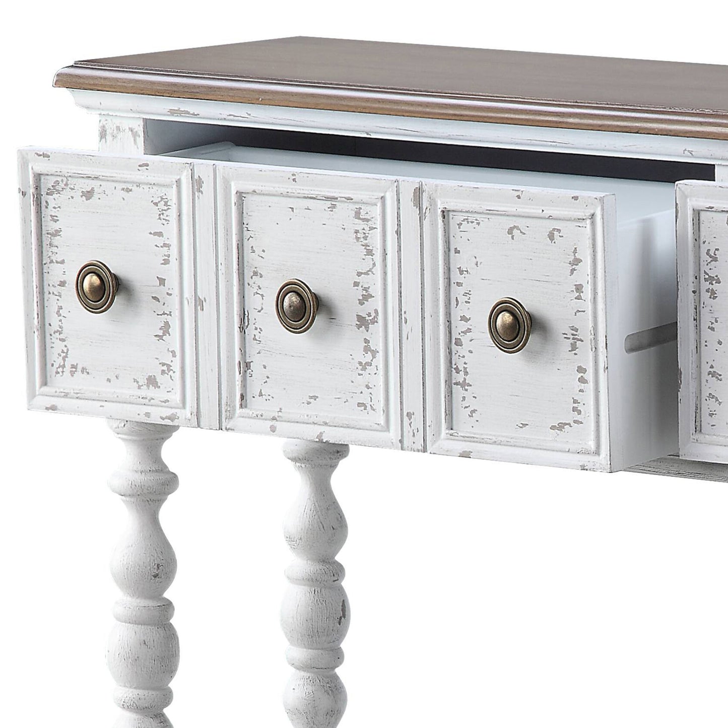 Dark Charcoal and Antique White Console Table