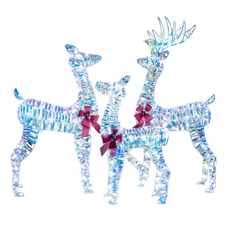 3-Piece Large Lighted Christmas Reindeer Family