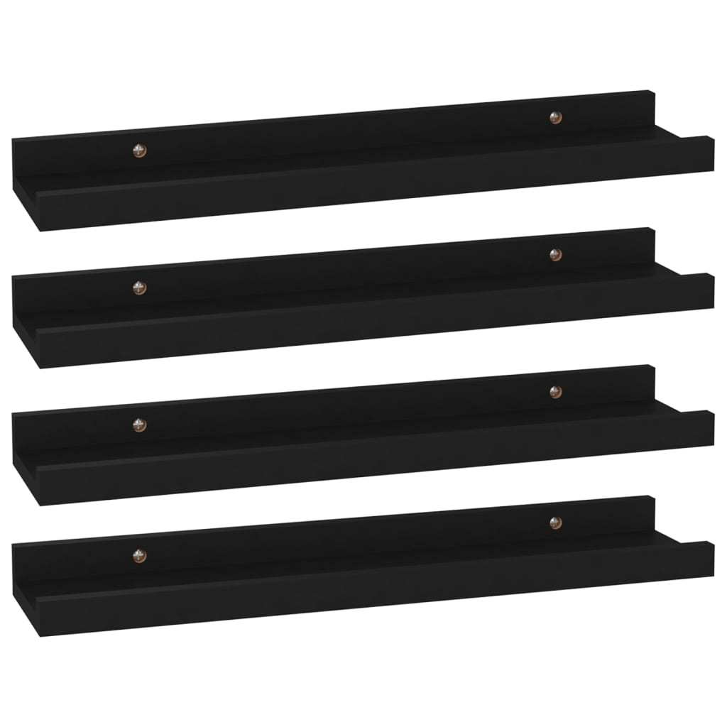 Wall Shelves 4 pcs Black 15.7"x3.5"x1.2"