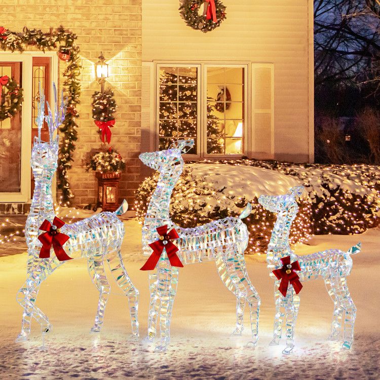 3-Piece Large Lighted Christmas Reindeer Family