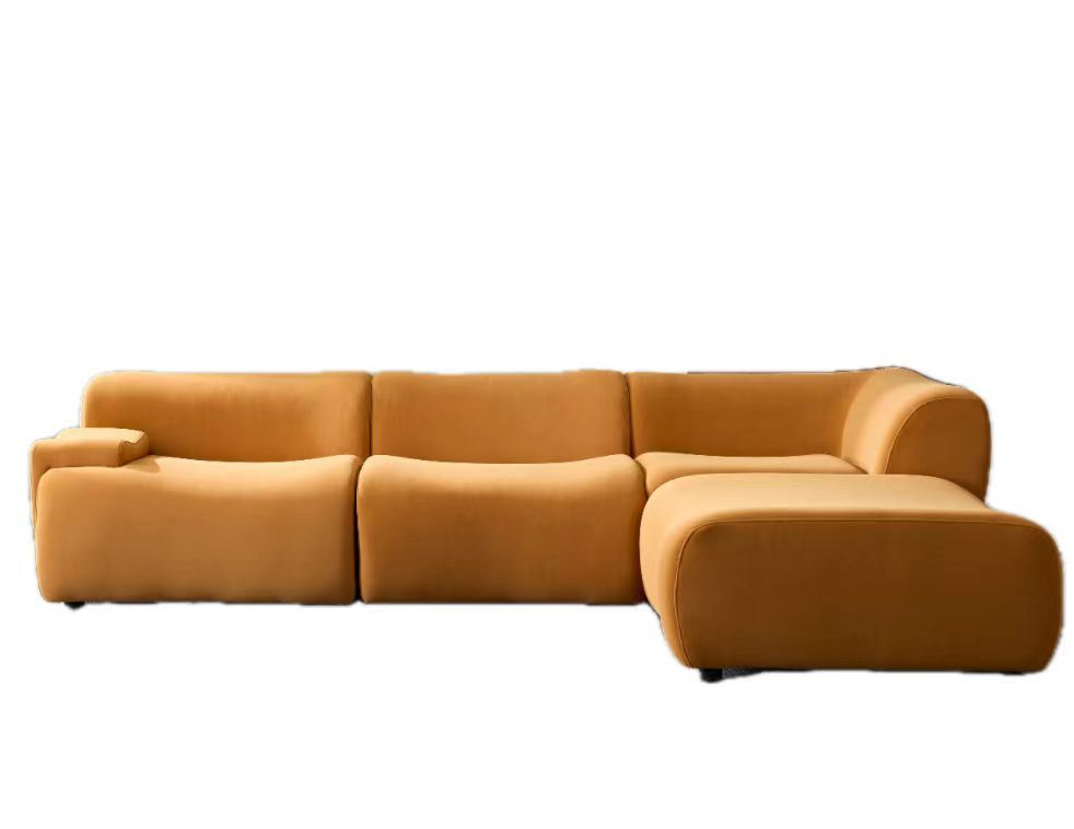 WKS8W Orange, durable fabric, 4 sectional sofa, high density sponge and solid wood frame