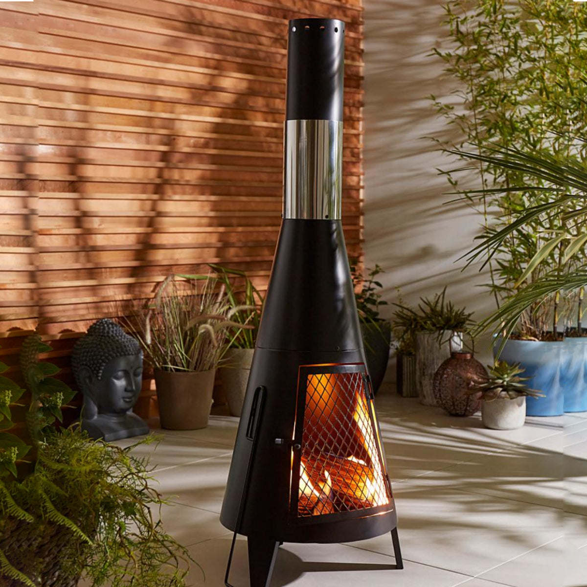 Outdoor Steel Chiminea Patio Heater