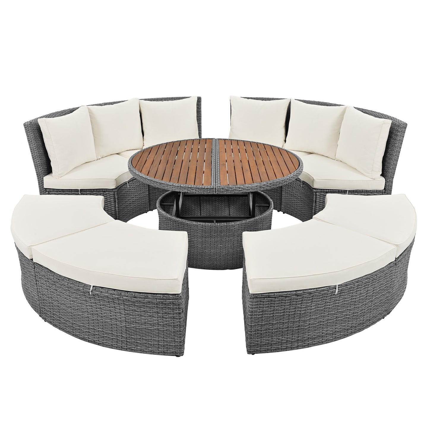 Patio 5-Piece Round Rattan Outdoor Set