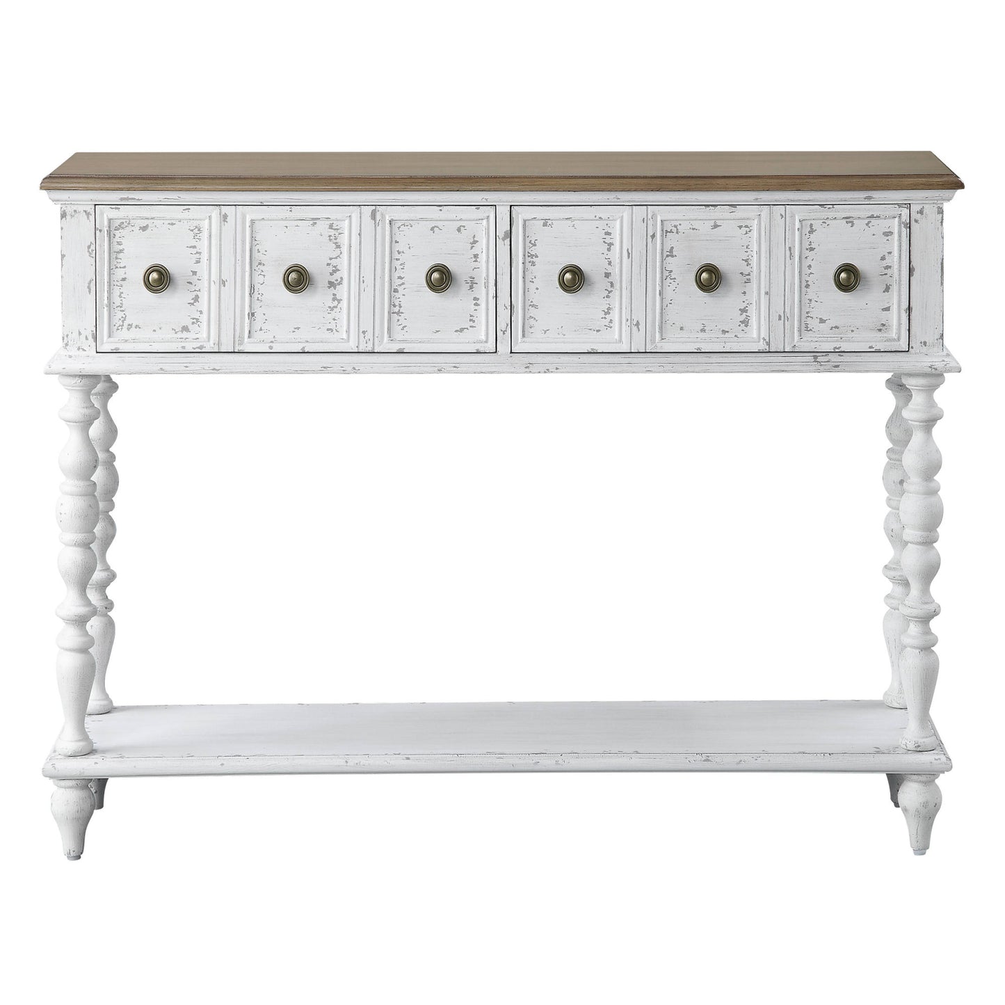 Dark Charcoal and Antique White Console Table