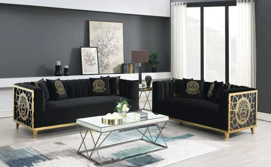 Eleganza Gold Leaf Sofa Set