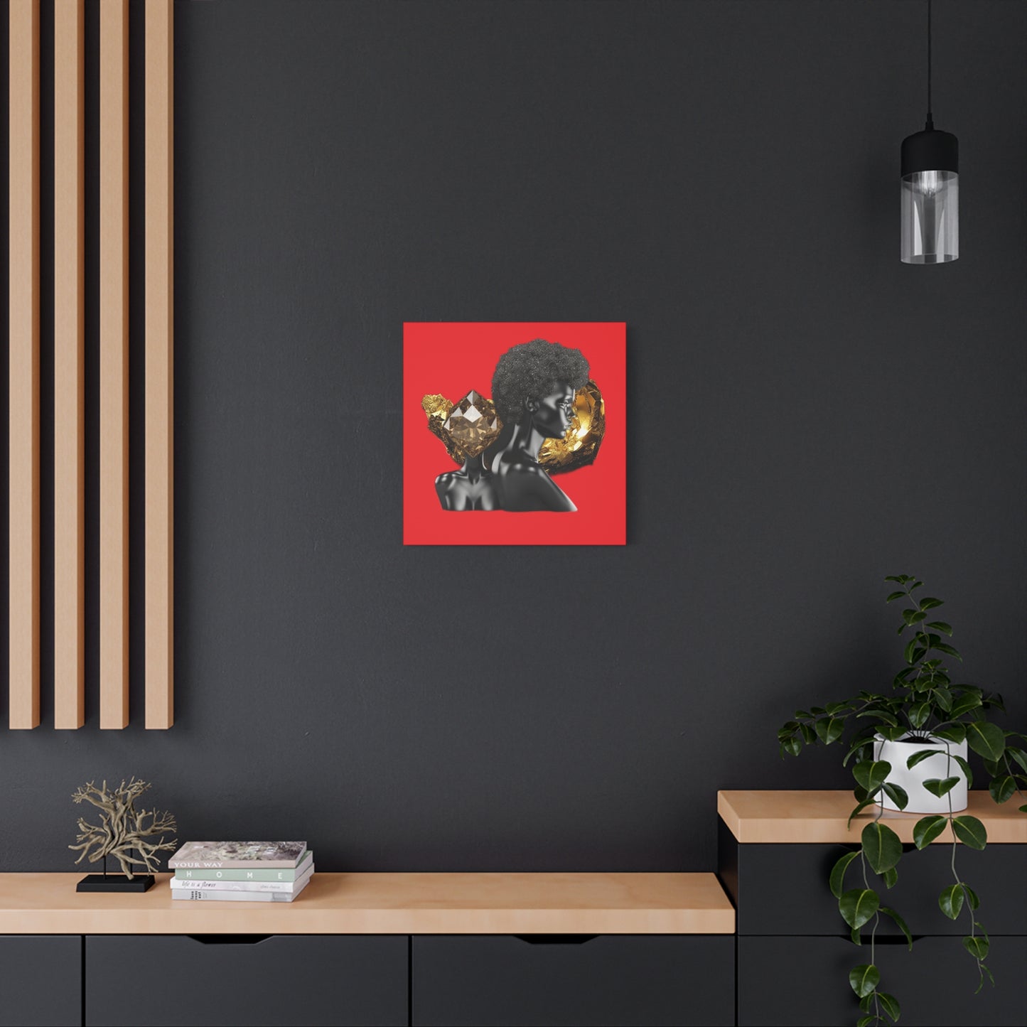 The Black in Everything is Golden (Red) Canvas Wall Art