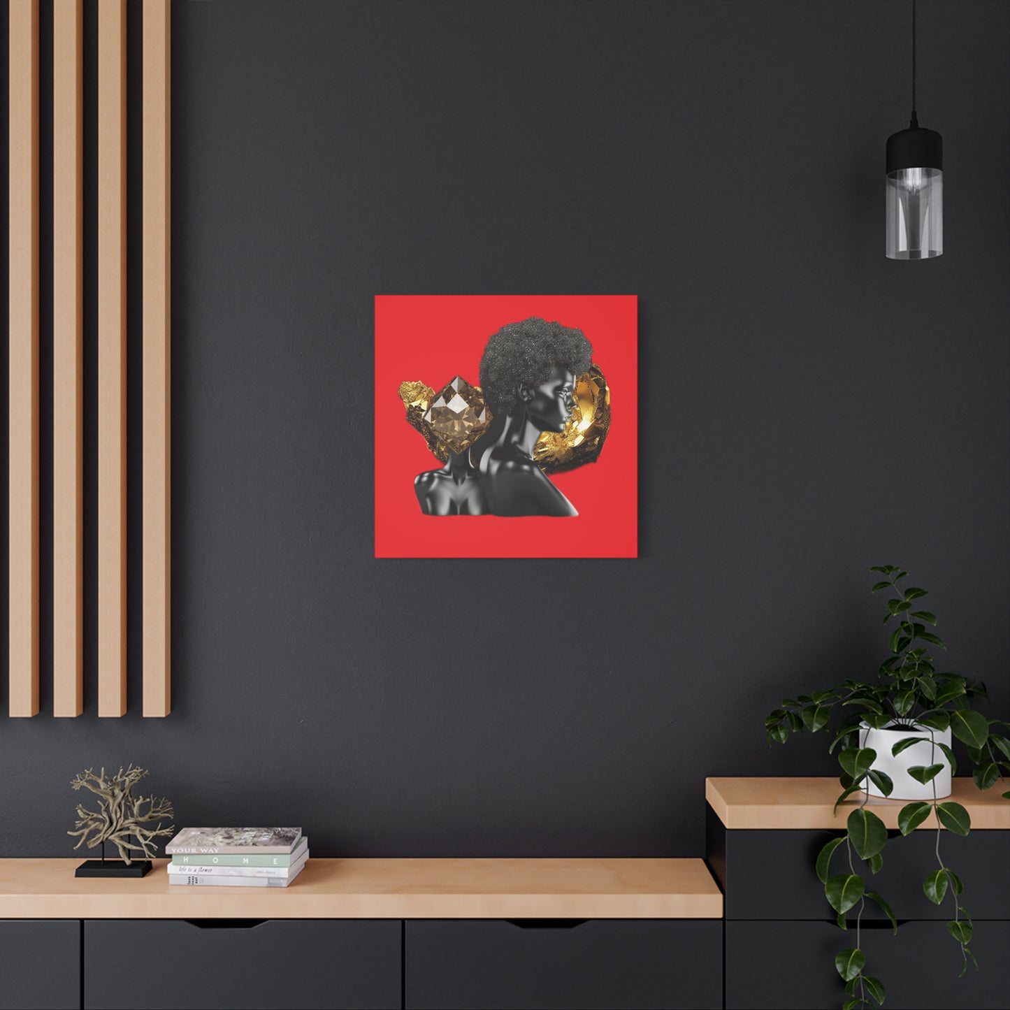 The Black in Everything is Golden (Red) Canvas Wall Art