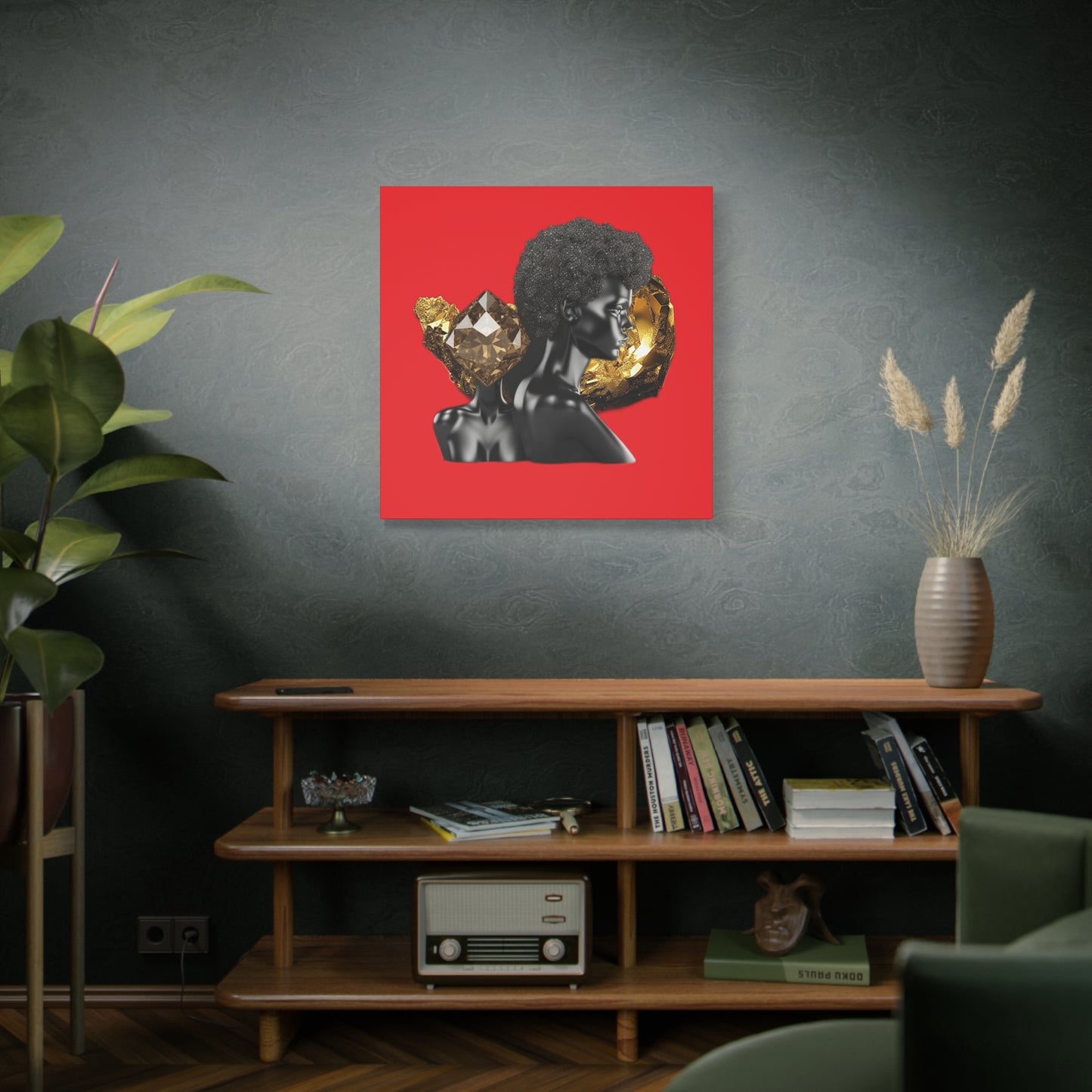 The Black in Everything is Golden (Red) Canvas Wall Art