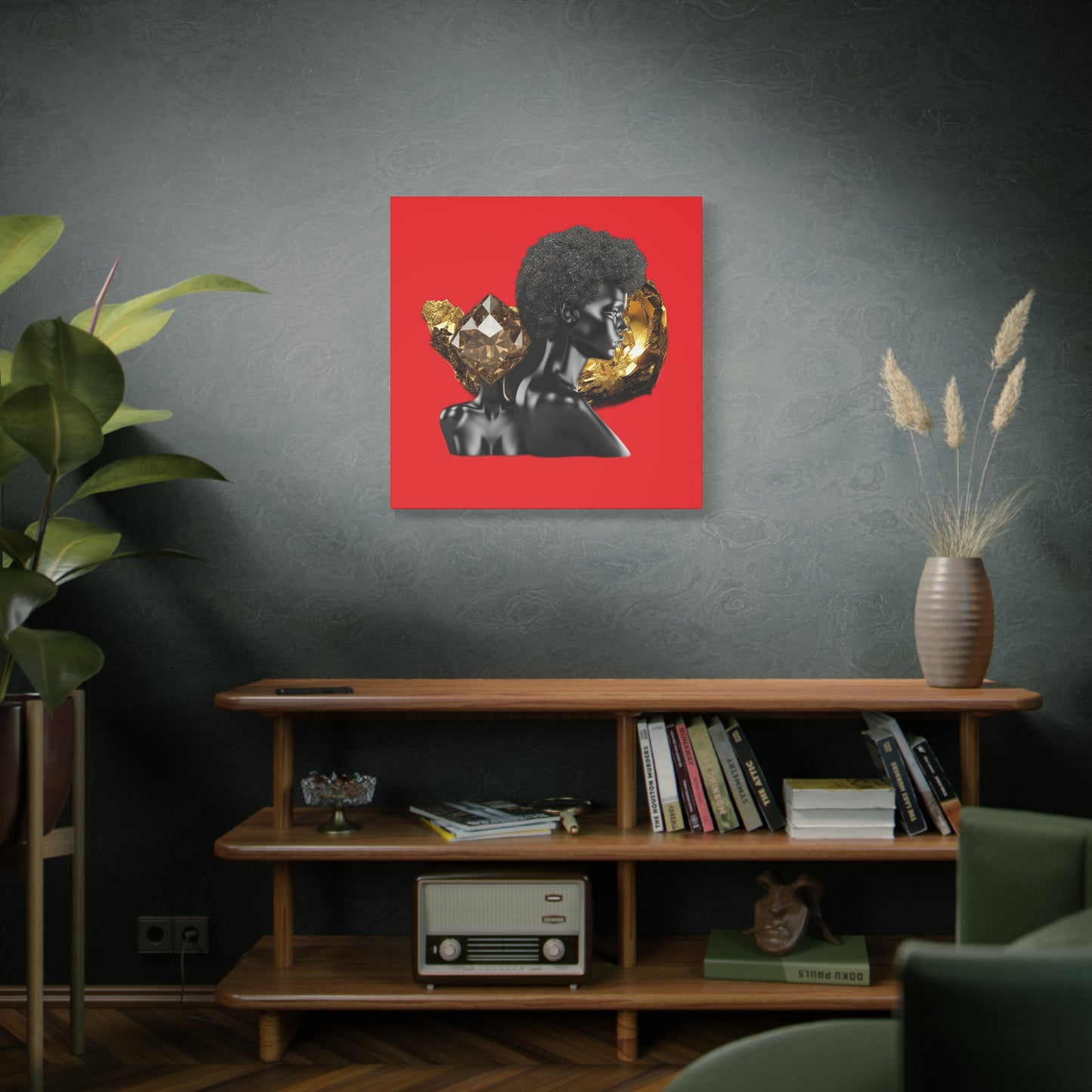 The Black in Everything is Golden (Red) Canvas Wall Art