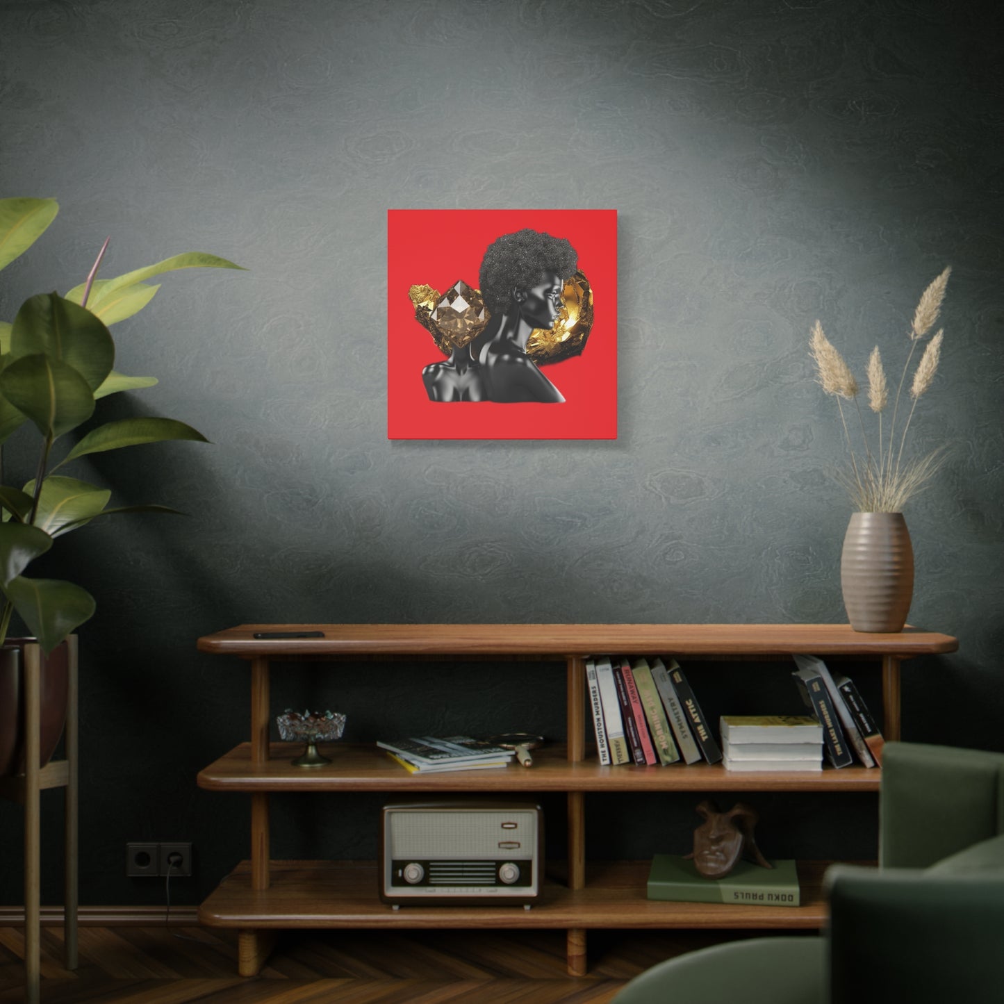 The Black in Everything is Golden (Red) Canvas Wall Art