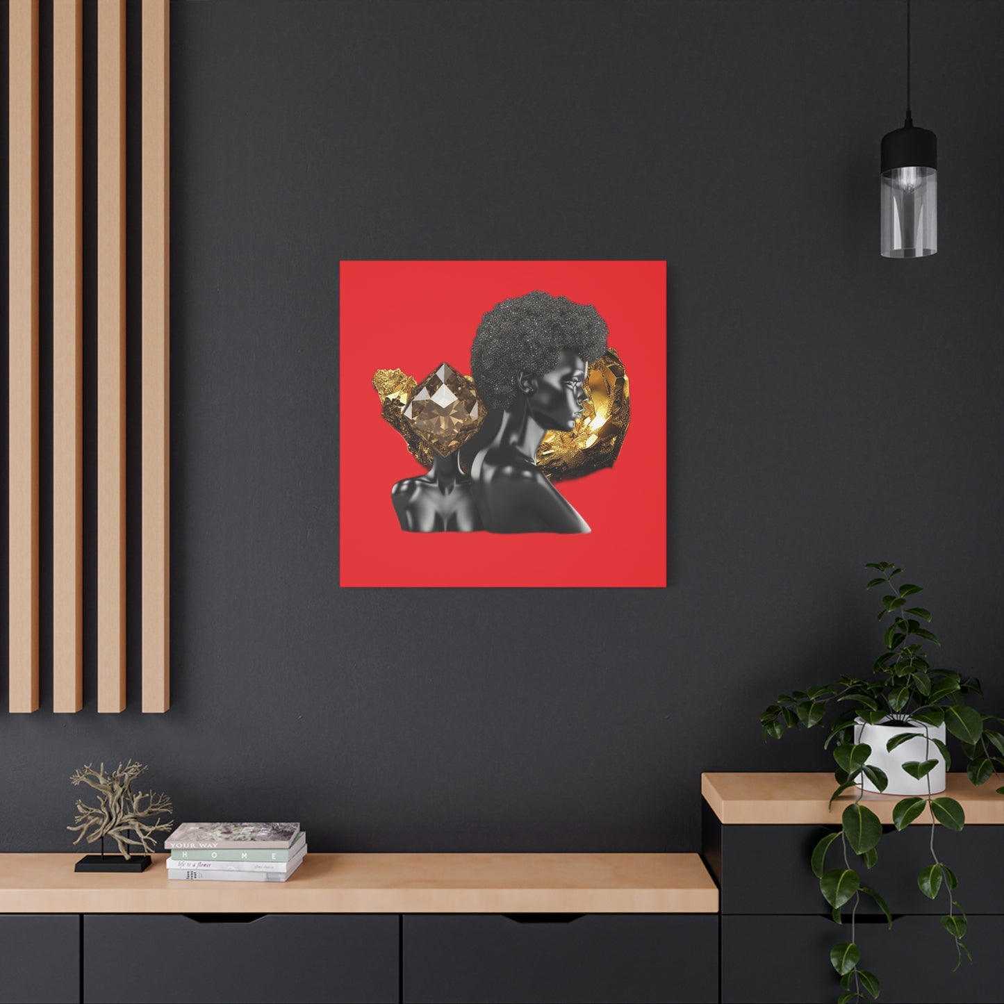 The Black in Everything is Golden (Red) Canvas Wall Art