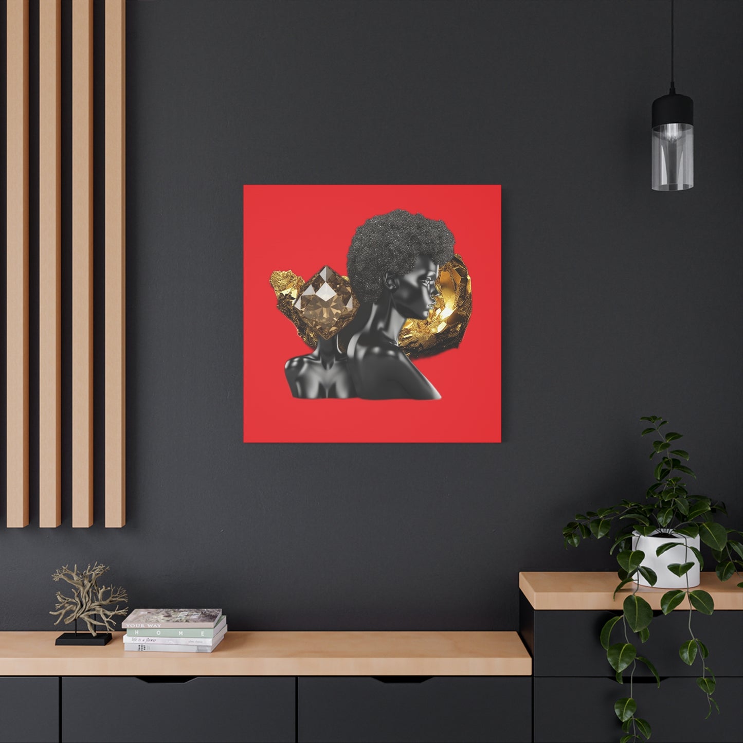 The Black in Everything is Golden (Red) Canvas Wall Art