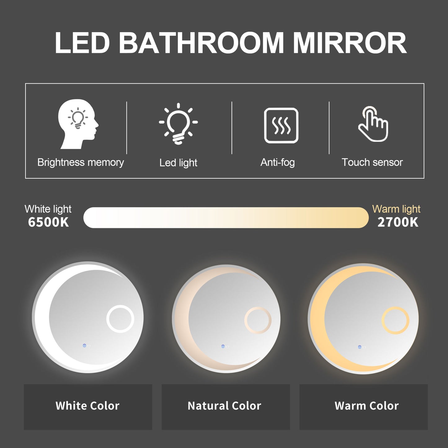 30 Inch LED Mirror