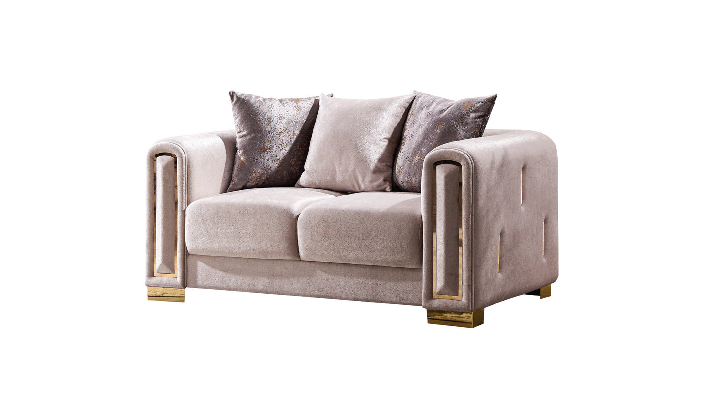 Impreza Modern Style Loveseat in Beige