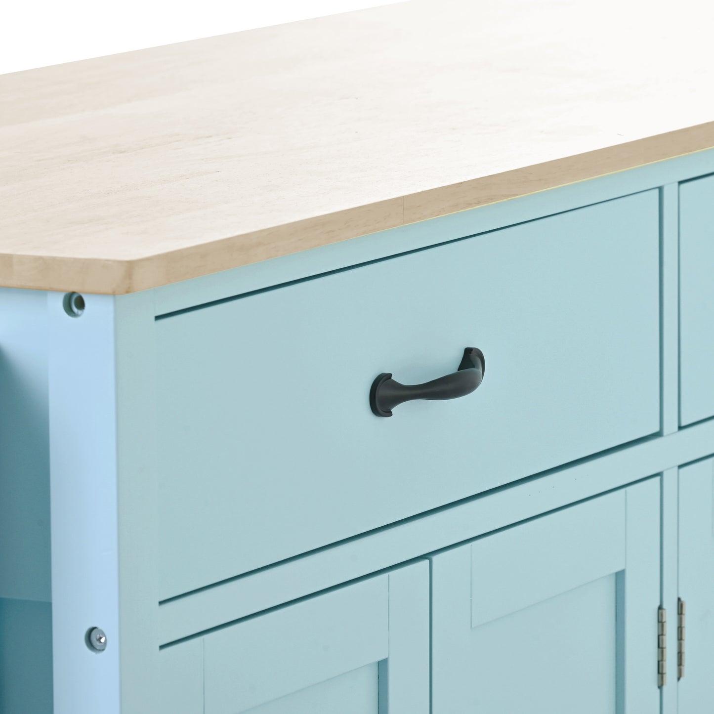 Kitchen Island Cart with 4 Doors (Mint Green)