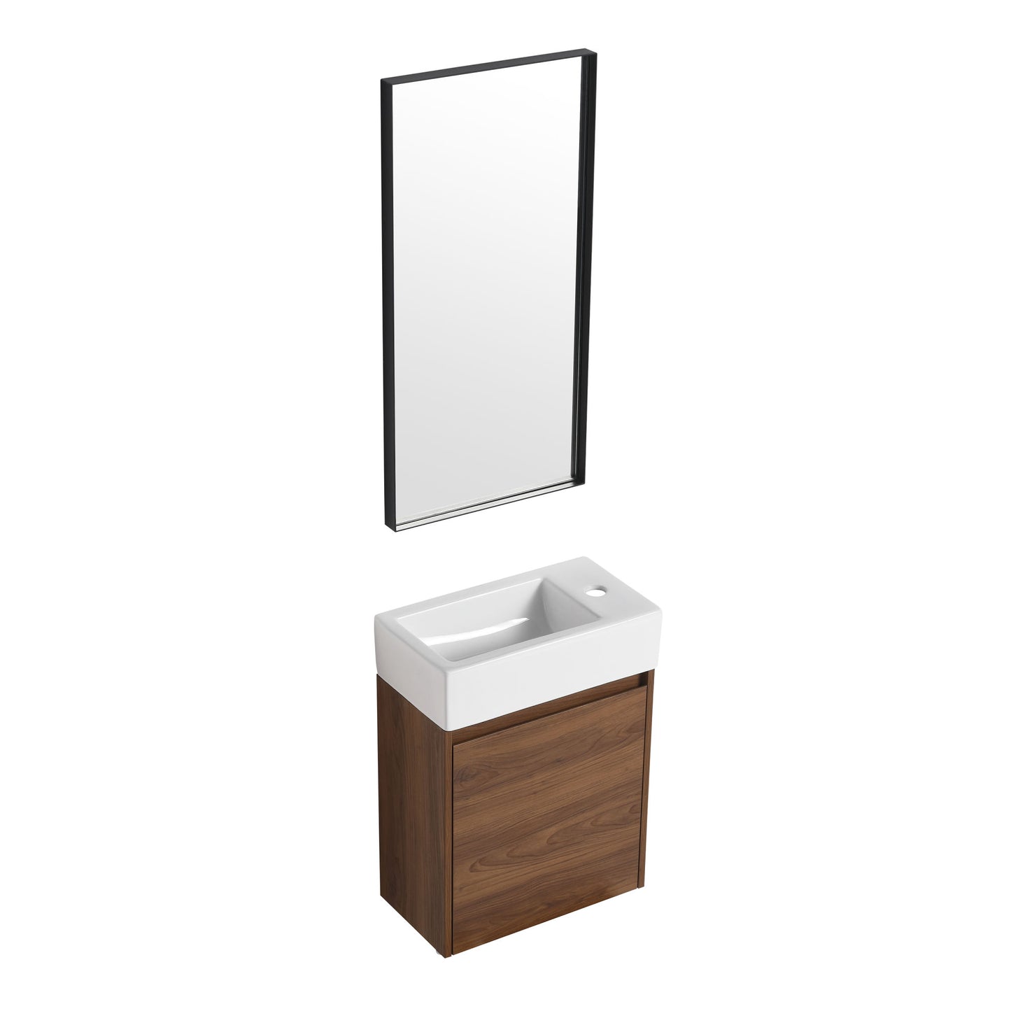 Bathroom Vanity With Single Sink; 18 Inch For Small Bathroom