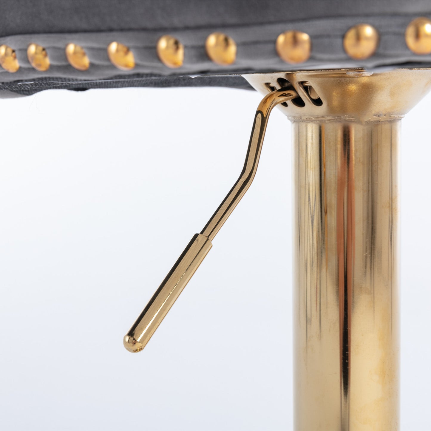 Modern Velvet Gold Studded Barstools