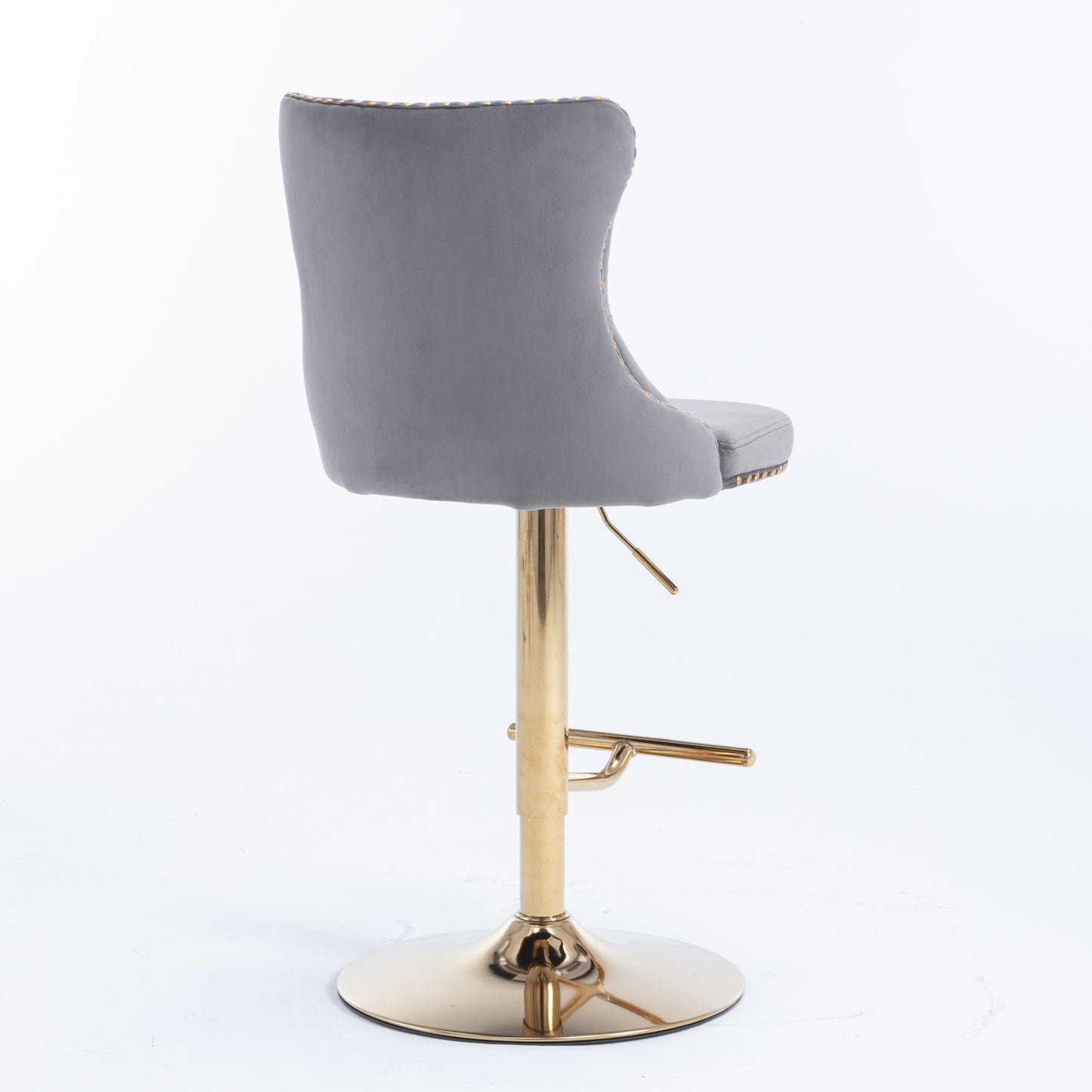 Modern Velvet Gold Studded Barstools