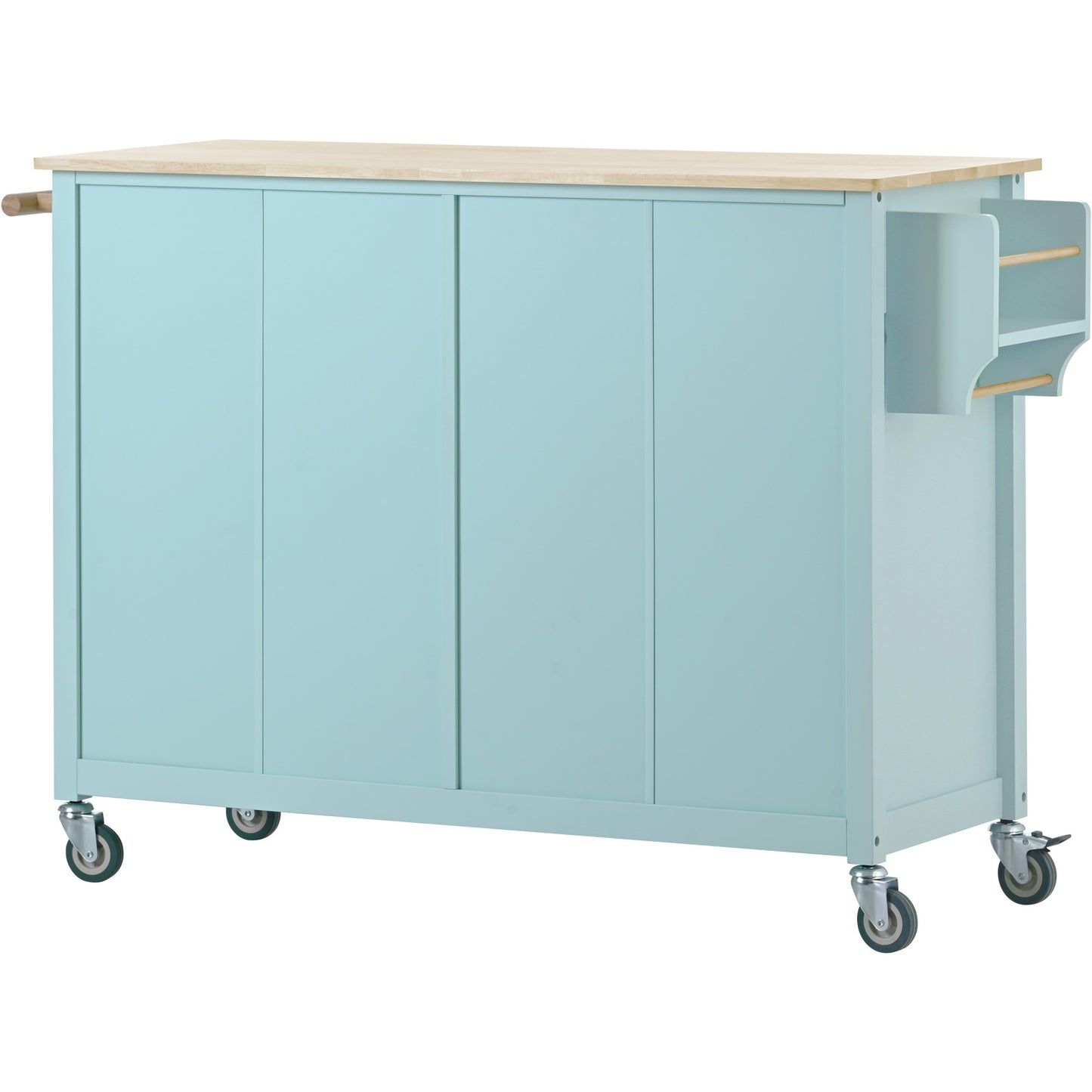 Kitchen Island Cart with 4 Doors (Mint Green)