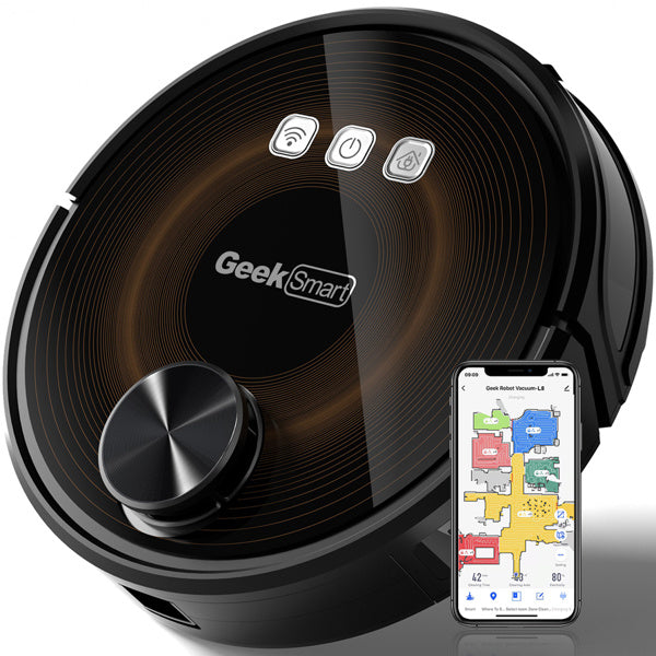 Geek Smart L8 Robot Vacuum Cleaner and Mop; LDS Navigation; Wi-Fi Connected APP; Selective Room Cleaning; MAX 2700 PA Suction; Ideal for Pets and Larger Home Amazon bans sales