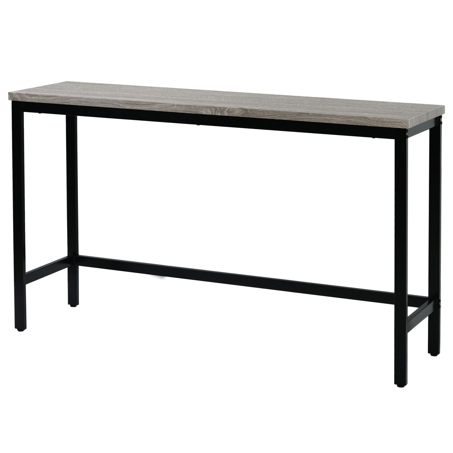 Pub Set- Side Table with Footrest; Gray