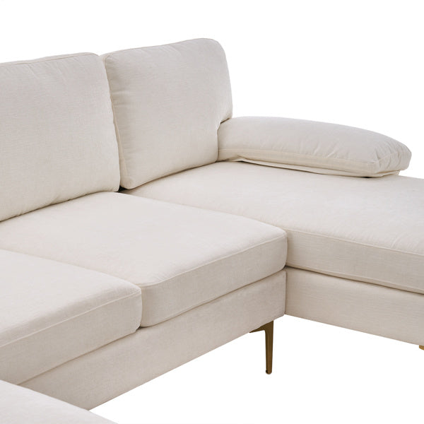 U-Shaped 4-Seat Indoor Modular Sofa Creamy-White