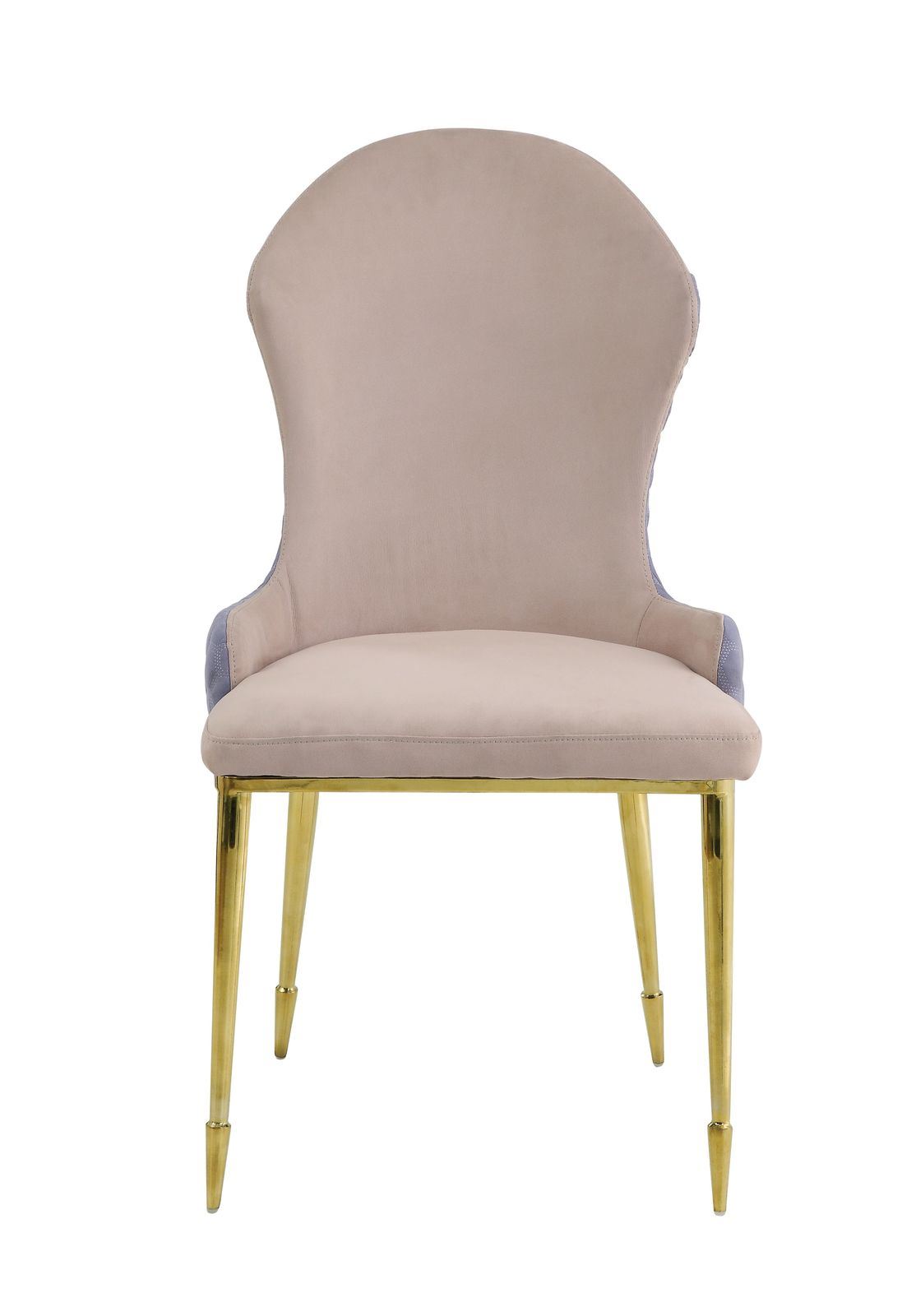 Caolan Side Chair (Set-2); Tan; Lavender Fabric & Gold YJ