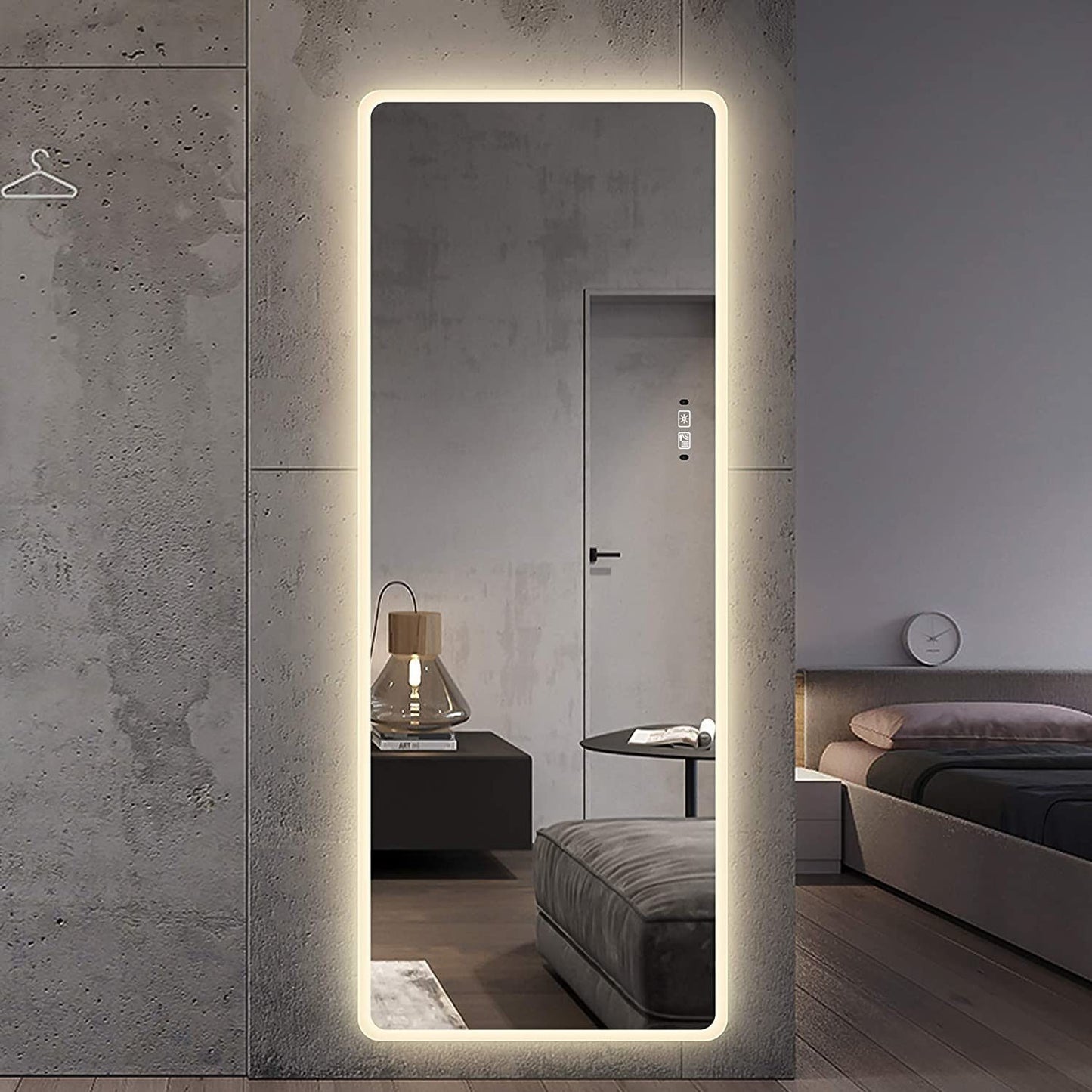 Full Length Mirror Lighted Vanity Body Mirror LED Mirror Wall-Mounted Mirror- intelligent Mirror