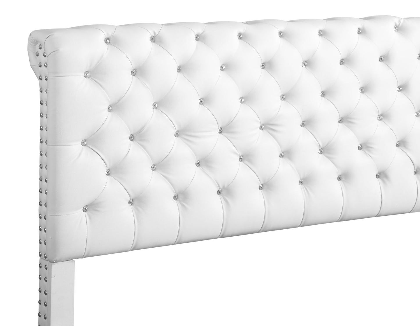 Glory Furniture Maxx G1938-FB-UP Tufted Upholstered Bed , WHITE