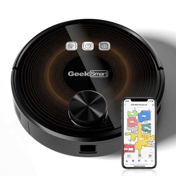 Geek Smart L8 Robot Vacuum Cleaner and Mop; LDS Navigation; Wi-Fi Connected APP; Selective Room Cleaning; MAX 2700 PA Suction; Ideal for Pets and Larger Home Amazon bans sales