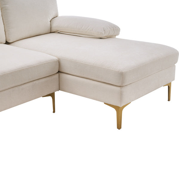 U-Shaped 4-Seat Indoor Modular Sofa Creamy-White