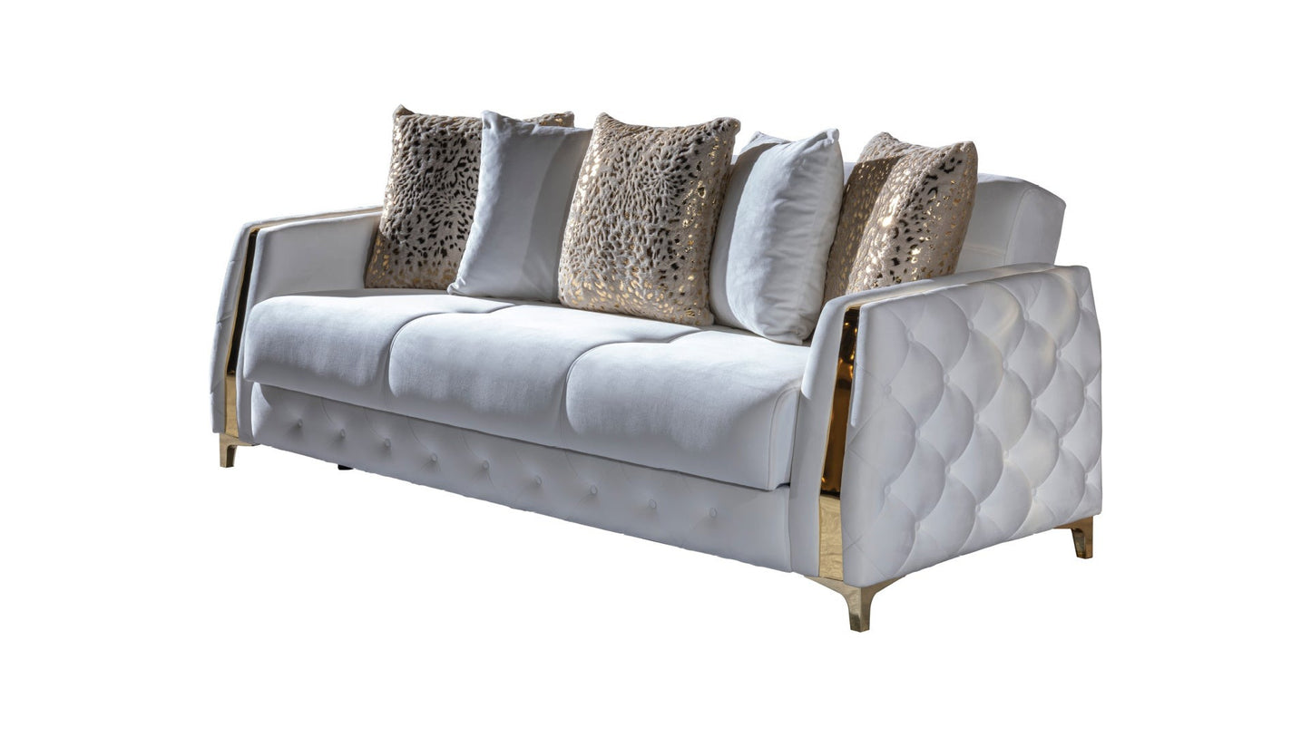 Lust Modern Style Sofa in Off White