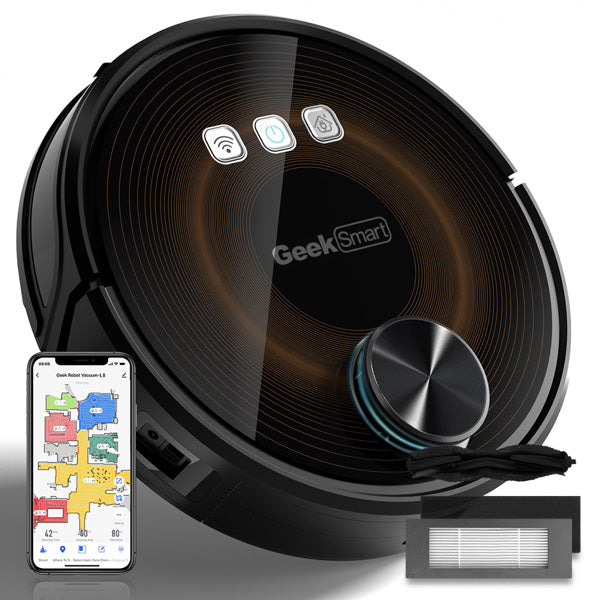 Geek Smart L8 Robot Vacuum Cleaner and Mop; LDS Navigation; Wi-Fi Connected APP; Selective Room Cleaning; MAX 2700 PA Suction; Ideal for Pets and Larger Home Amazon bans sales