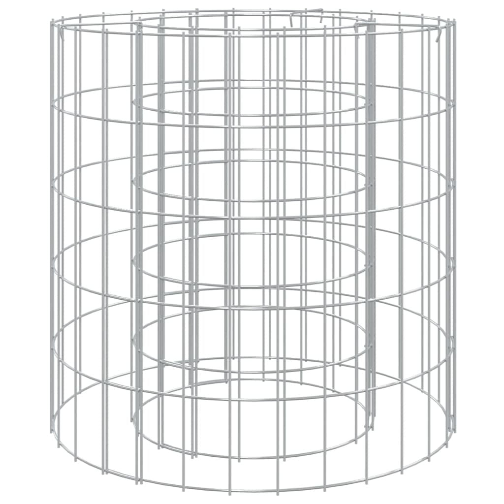 Gabion Fire Pit Ø 19.7" Galvanized Iron - Outdoor