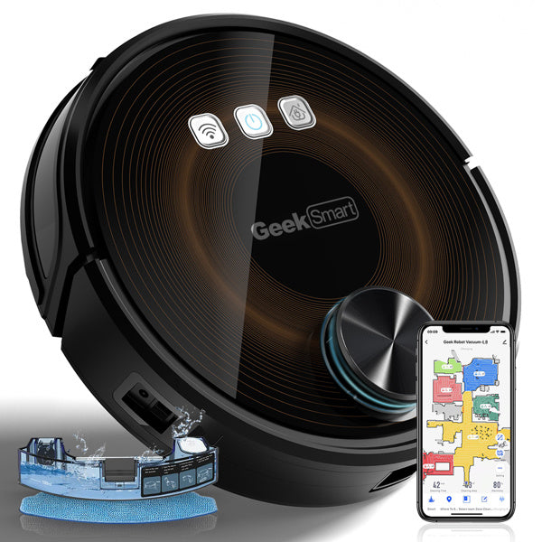 Geek Smart L8 Robot Vacuum Cleaner and Mop; LDS Navigation; Wi-Fi Connected APP; Selective Room Cleaning; MAX 2700 PA Suction; Ideal for Pets and Larger Home Amazon bans sales