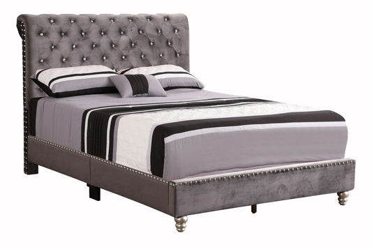 Glory Furniture Maxx G1940-FB-UP Tufted Upholstered Bed , GRAY