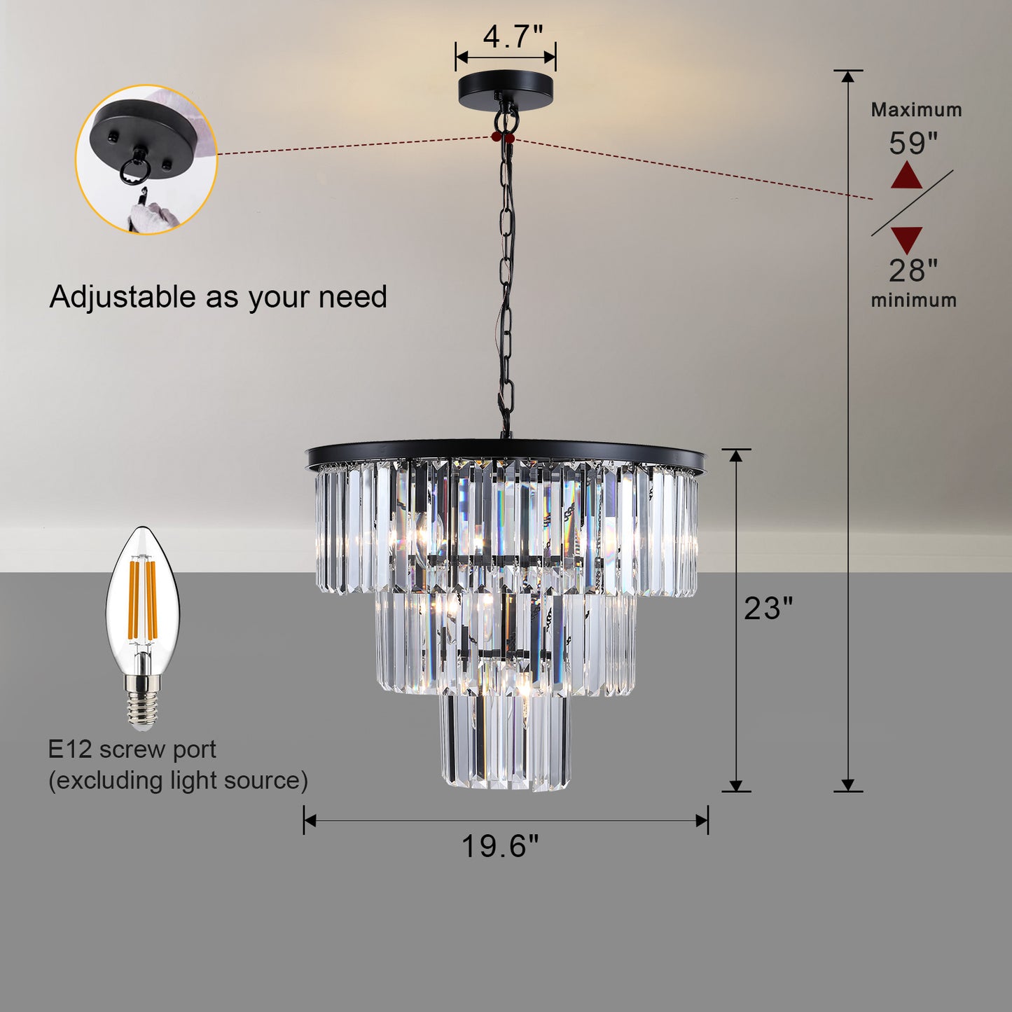 Black Luxury Crystal Chandelier