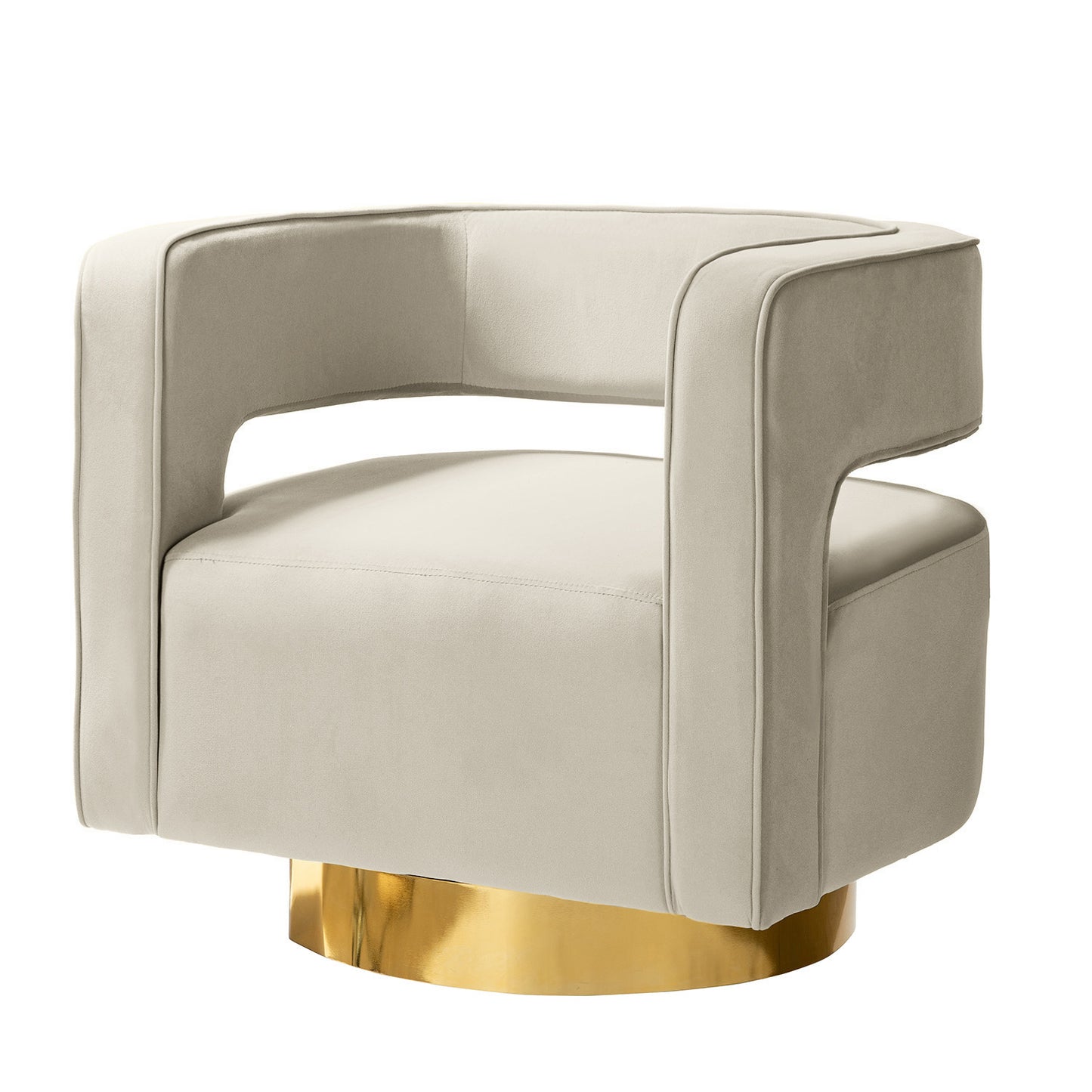 Blanca Swivel Barrel Chair-TAN