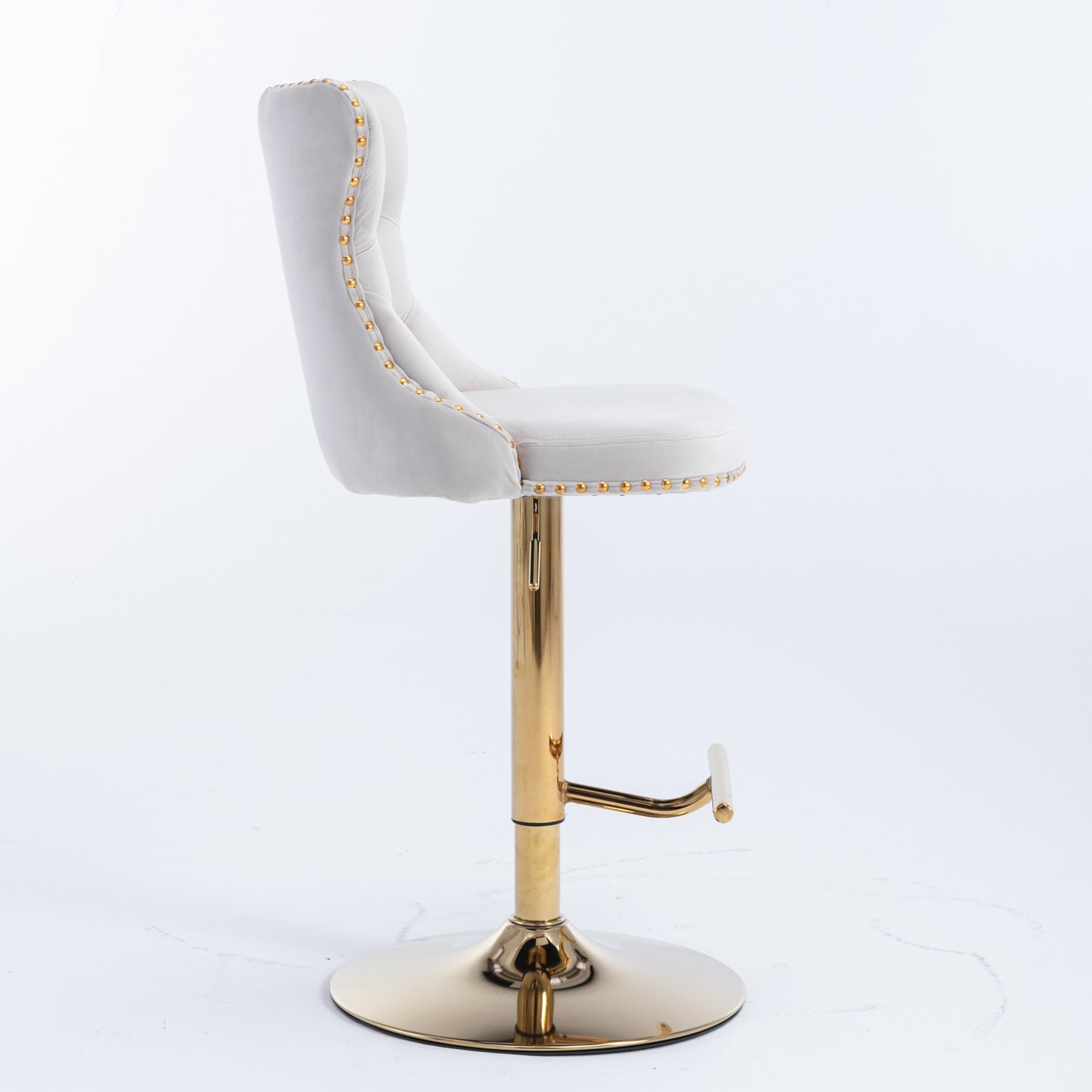 Modern Velvet Gold Studded Barstools