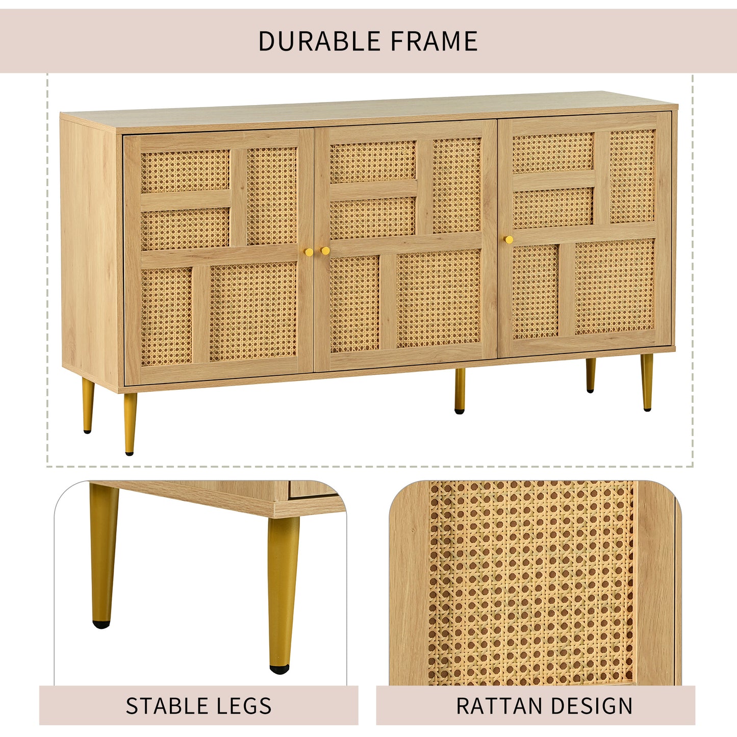 The rattan side cabinet/Modern Entertainment Center- Console Table