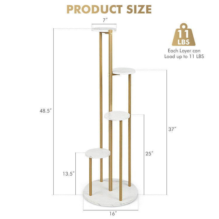 4-Tier 48.5 Inch Metal Plant Stand