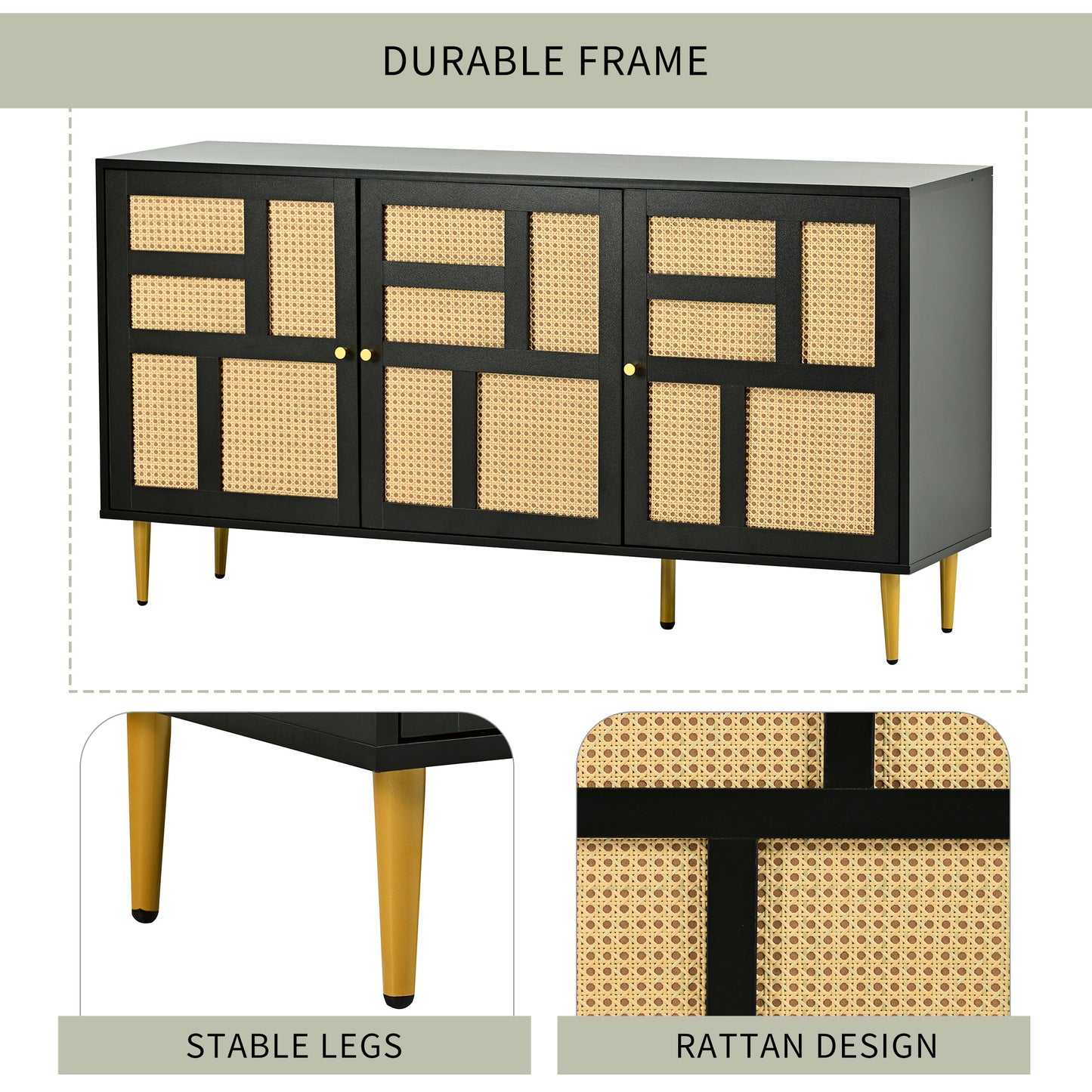 The rattan side cabinet/Modern Entertainment Center- Console Table