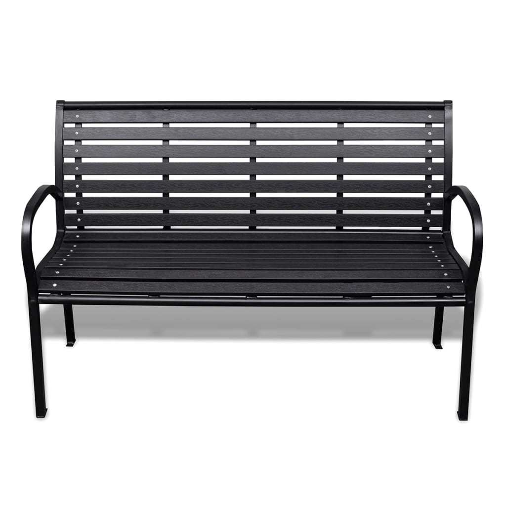 Patio Bench 49.2" Steel and WPC Black