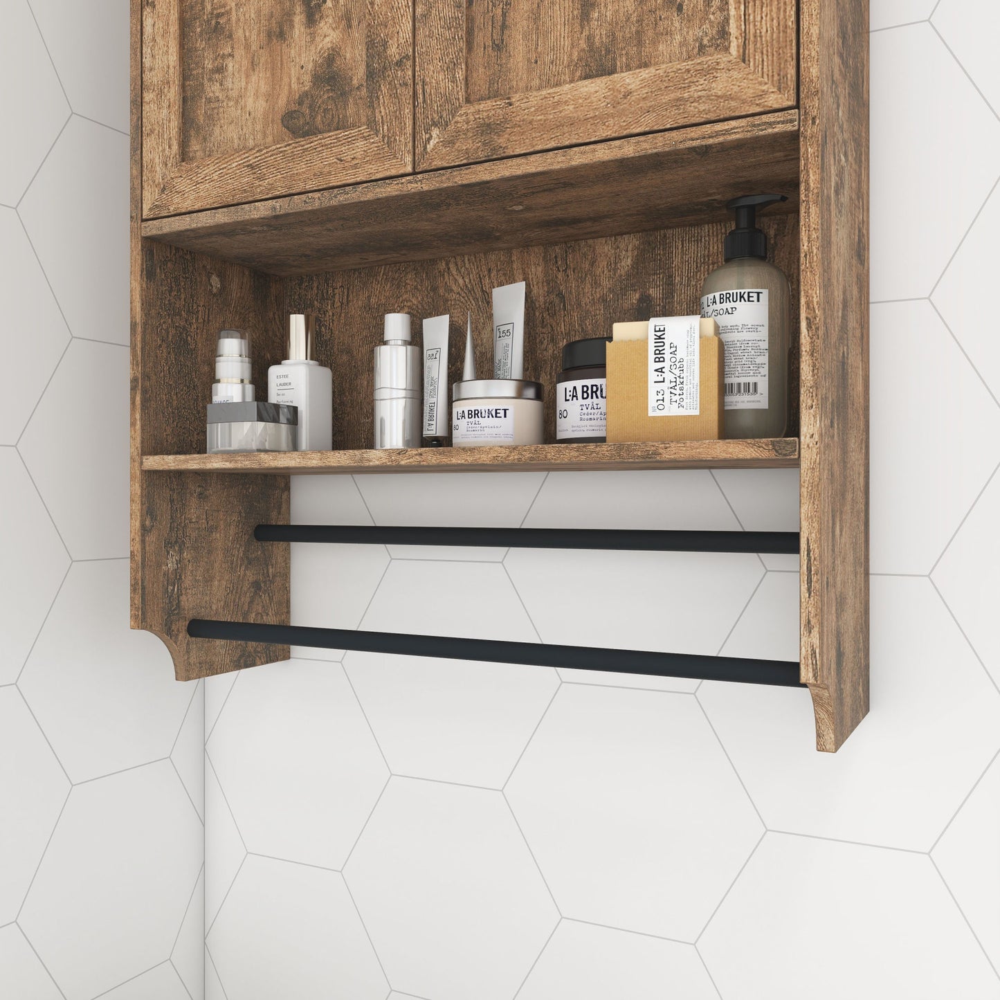 Bathroom Wall Storage-Rustic Brown