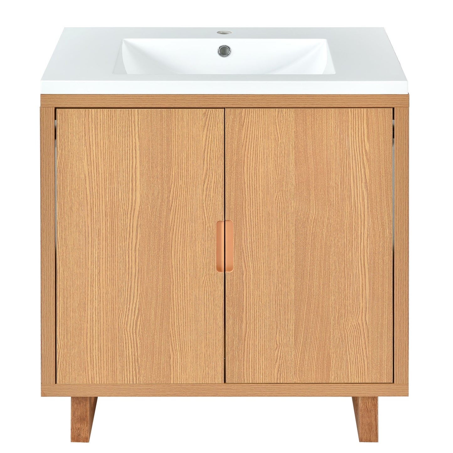 30" Bathroom vanity Set with Sink, Combo Cabinet, Bathroom Storage Cabinet, Solid Wood Frame